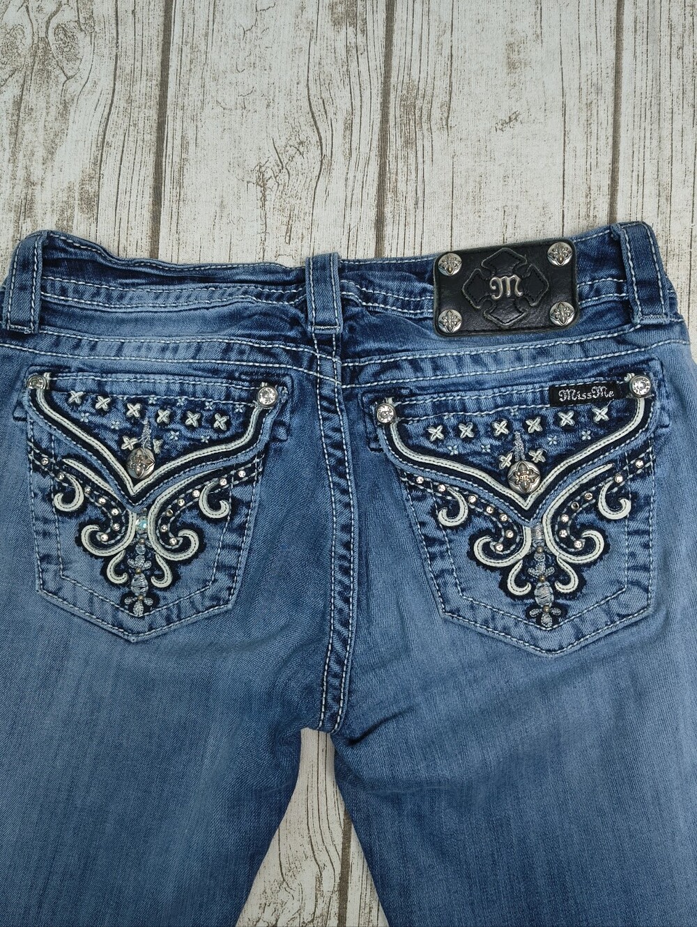 Miss Me Y2K Ultra Low Rise Boot Cut Jeans Size Women 29